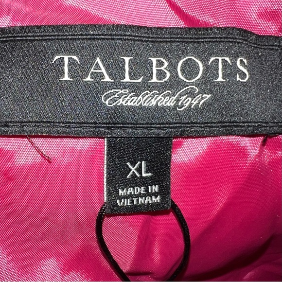 Talbots size XL berry pink full zip & snap Down insulated sleeveless puffer vest - Picture 15 of 16